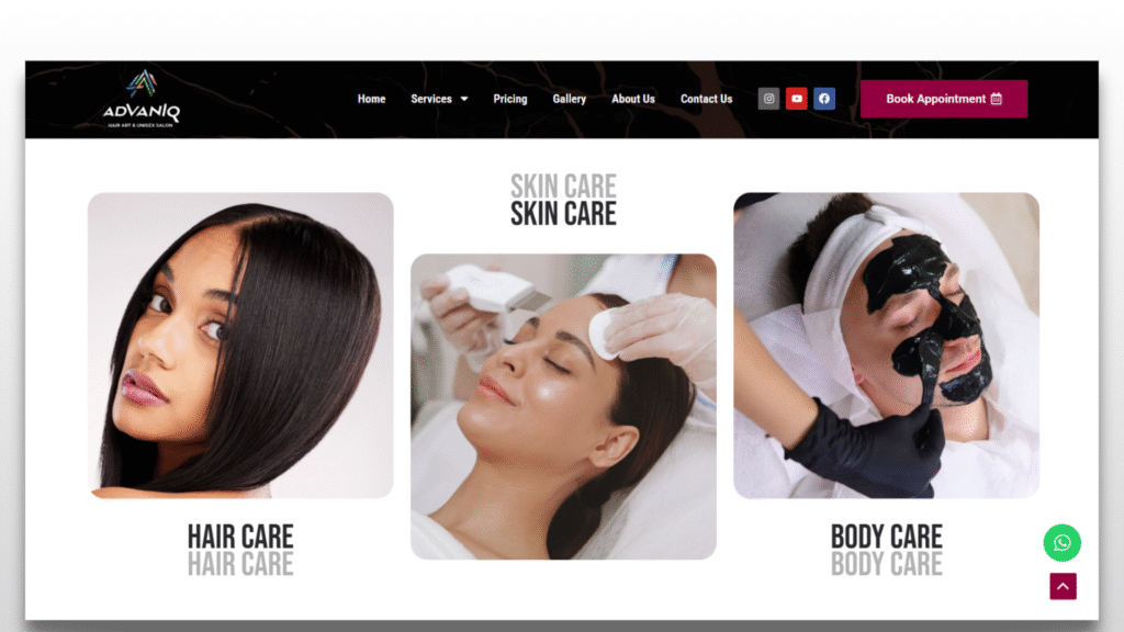 Unisex Salon Website